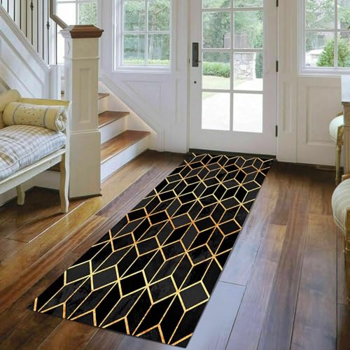Alfombra pasillera antideslizante y suave de microfibra vintage para pasillo transitable 4