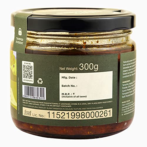 Image of Two Brothers Organic Farms - Tamarind Pickle (300g) | Tangy and Spicy Imli Pickle | Authentic Indian Imli Ka Achaar | Homemade Goodness of Sweet Tamarind | Versatile & Flavorful Achaar | Organic Pickle