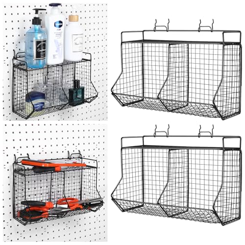 Huwena SHY-HUWENA-852 2 Pcs Tiered Pegboard Baskets Bins Set cover