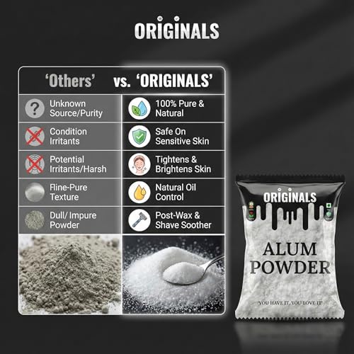 Image of Originals Pure Alum Powder (Fitkari) - 100% Pure and Safe for Face, Skin, Acne, Shaving, Teeth 3 kg