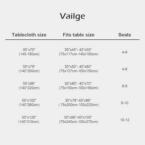 Miniatura 3 de Vailge Mantel de granja (55 x 102 pulgadas), manteles rústicos rectangulares de arpillera sin arrugas, manteles lavables al aire libre para 8 a 10