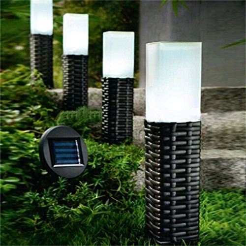 Sogrand Rattan Hand-Woven Solar Path Light Set (4 Pack)