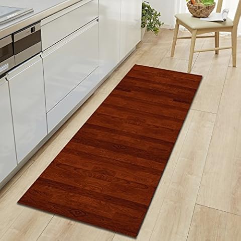 Meiju Modern Rug 3D Print Area Rug Unique Carpet Bright Runner Non Slip Durable Flannel Mat for Entrance Living Room Bedroom Bathroom (dark brown,40x120cm) Cover