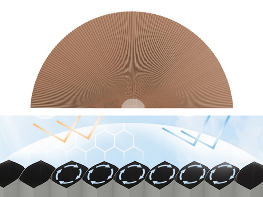 Full Blackout Blinds Arch Window Shade Light Filtering Pleated Shade Half Circle Self Adhesive Fabric Blinds Room Darkening Shades Stick on Easy Install (1, Coffee, 24IN*48IN (60CM*120CM))