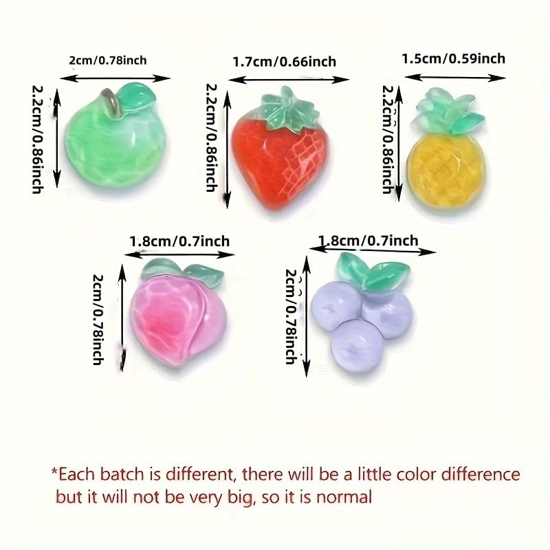 Set 10 imanes de frutas Boho Chic para refrigerador miniatura 5