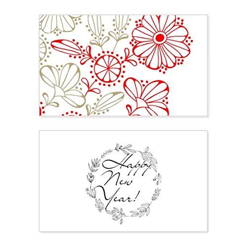 Tarjeta de felicitación de año nuevo con flores frescas para transmitir alegría y afecto sincero