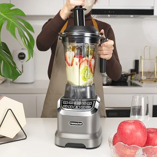 Amzchef Smoothie Countertop Blender, 1800 W Professional Blender For Kitchen With 600Ml Travel Bottle, High-Speed Blender For Shakes, Smoothies, Ice Crushing, Frozen Fruits(Update) #TOP3