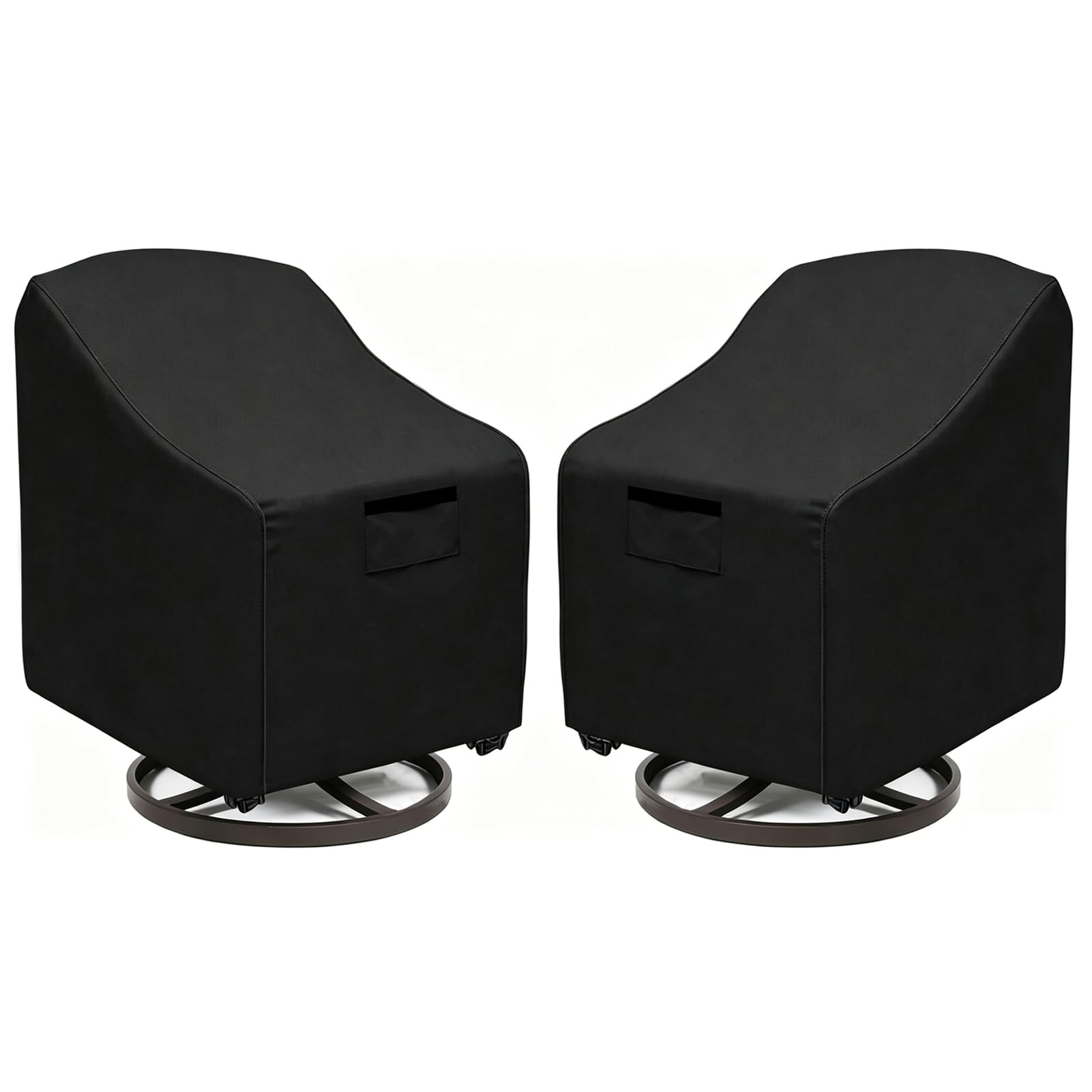 Paquete de 2 fundas para sillas giratorias para exteriores, 100 % impermeables, resistentes, resistentes a los rayos UV y al desgarro (30 pulgadas de ancho x 34 pulgadas de profundidad x 38.5