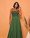 GOLDSTITCH Women's 2023 Summer Bohemian Spaghetti Strap Smocked A Line Flowy Maxi Dress Army Green
