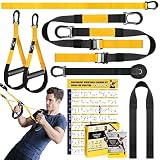Home Resistance Training Kit, Yellow Resistance Trainer Exercise Straps with Handles, Door Anchor an