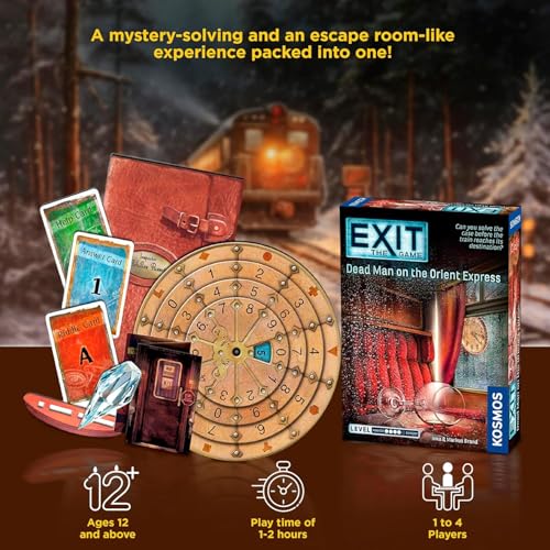 Image of EXIT The Game - Dead Man on the Orient Express | Escape Room Mystery Board Game | Detective Strategy Puzzle Game for Family & Adults | 1-4 Players | Ages 12+ | 45-90 Minutes