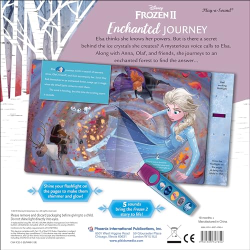 Disney Frozen 2 Elsa, Anna, Olaf and More! - Enchanted Journey - Sound Book and Interactive Sound Flashlight Toy Set - PI Kids (Play-A-Sound) - Image 2