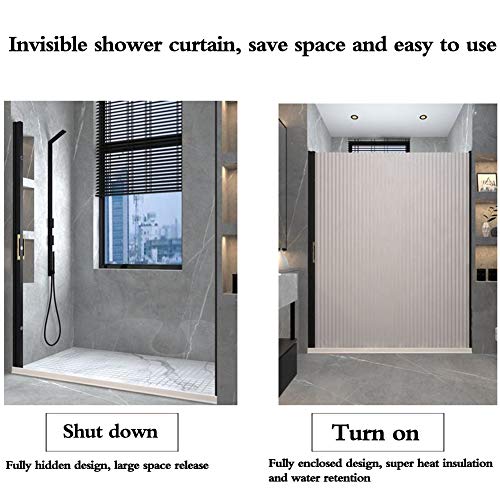Magnetic Shower Curtain, Free of Perforation, Automatic Suction Magnetic Shower Curtain,Black,190/220 * 180cm - Image 5