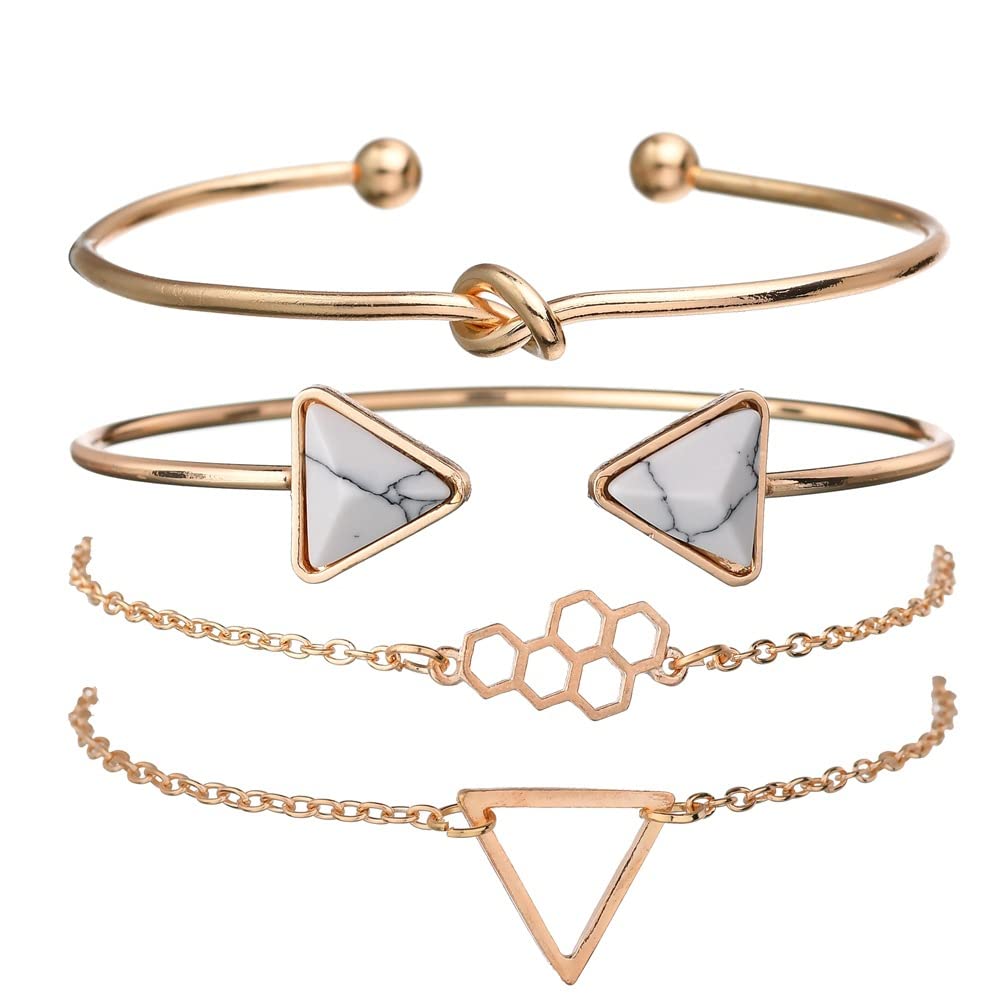 Vembley Lavish Gold Plated Multi Design Crystal Combo of 4 Bracelet for Women and Girls (B0B8FV1G6Z) Amazon Price History, Amazon Price Tracker