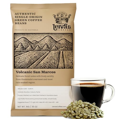 Leiva’s Unroasted Green Coffee Beans (1kg) – Volcanic San Marcos...