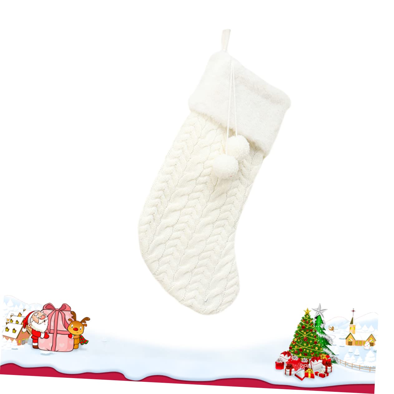 Alipis 3St weihnachtsdeko Weihnachtsfeier Weihnachtsstrümpfe Stricken Weihnachtsstrumpf weihnachtssocken Super Weihnachtssocke weihnachtsgeschenkbeutel Weihnachten Socken aufhängen Weiß