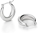 LILIE&WHITE Chunky Rose Gold Hoop Earrings for Women Cute Fashion Hypoallergenic earrings Minimalist Jewelry Gift