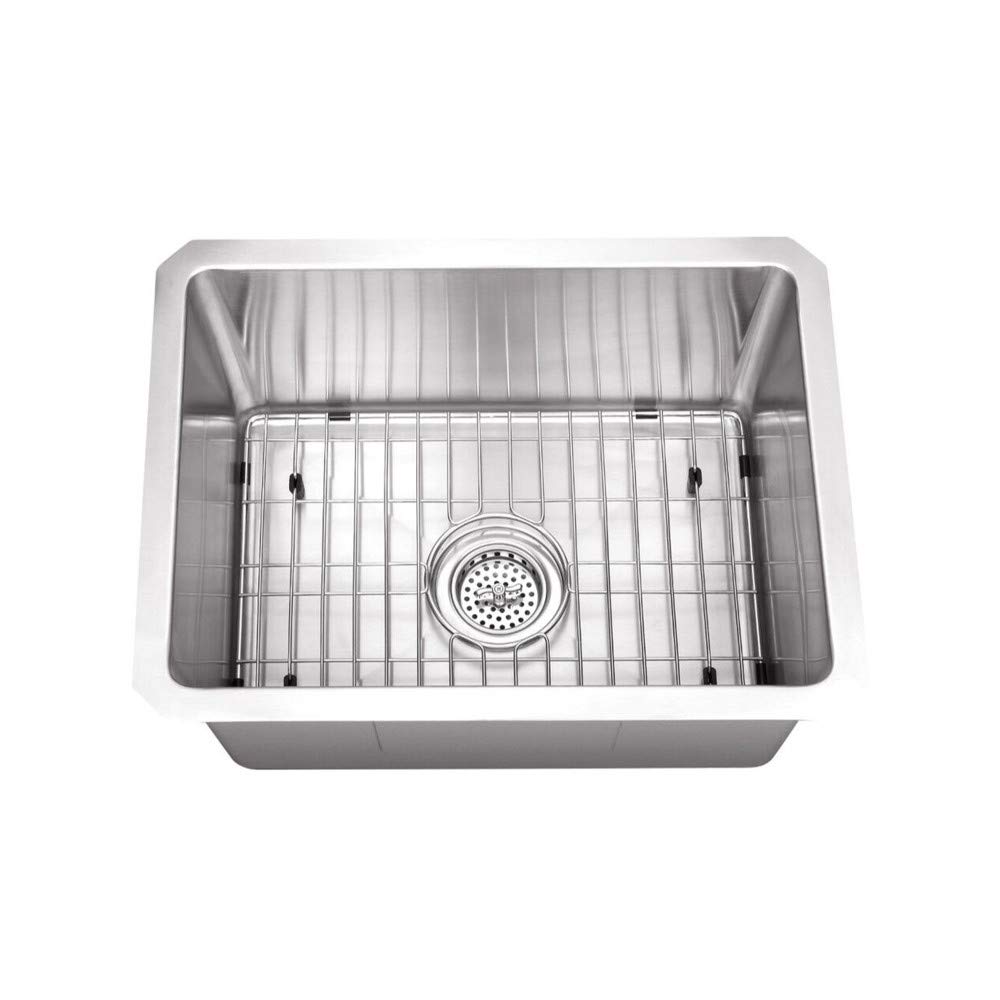cahaba ca221sb15 15 x 20 Edelstahl 16 Gauge Single Bowl Bar und Prep Spüle Set mit Gitter und Ablauf Montage