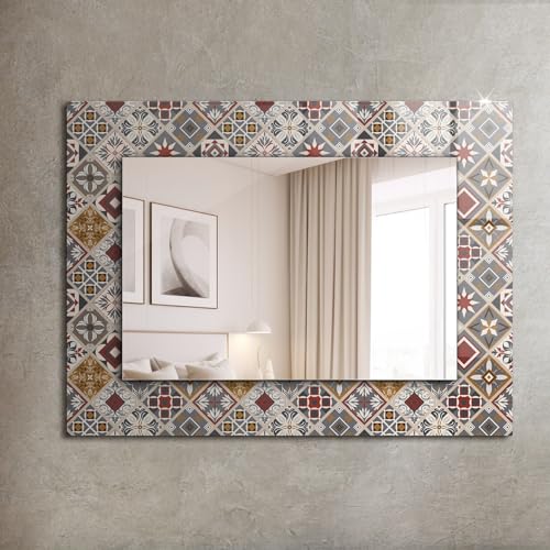 Déco murale chic et moderne : miroir avec cadre design imprimé