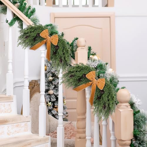 Suncalla 2 Pack 31.5" Christmas Swag Decoration, Cedar, Khaki by Suncalla - Used condition - Image 5