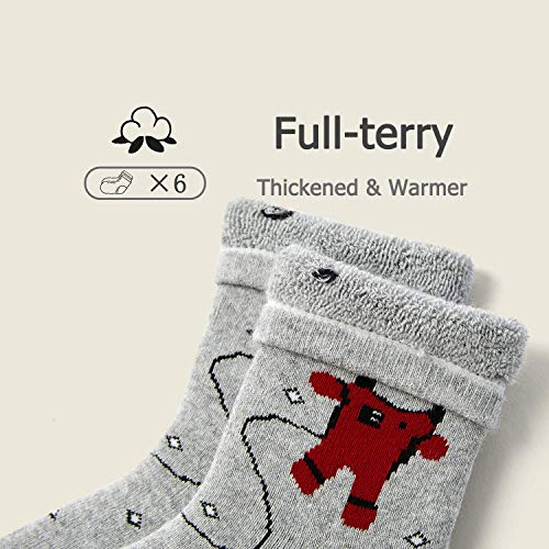 Kids Winter Socks Boys Warm Socks Thick Cotton Thermal Crew Socks for Boys 6 Pairs3