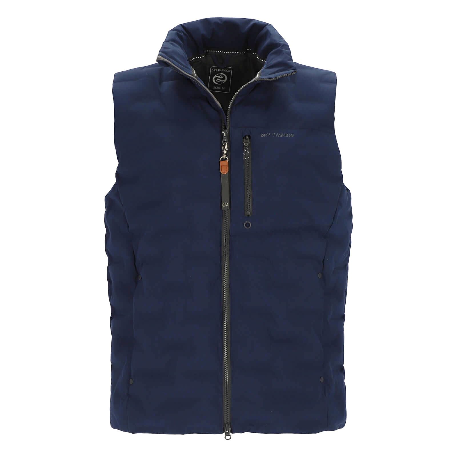 Dry Fashion Gilet trapuntato da uomo, con colletto alto, trapuntato, vestibilità sportiva
