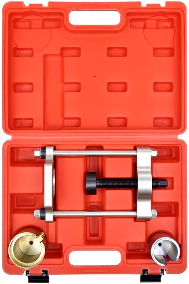Tuleje tylnej osi zestaw narzędzi do Ford Focus MK1 1998-2004, stal węglowa, 38 x 29 x 11 cm, łącznie z walizką formowaną na wydmuch, idealny do montażu i demontażu bez ramy