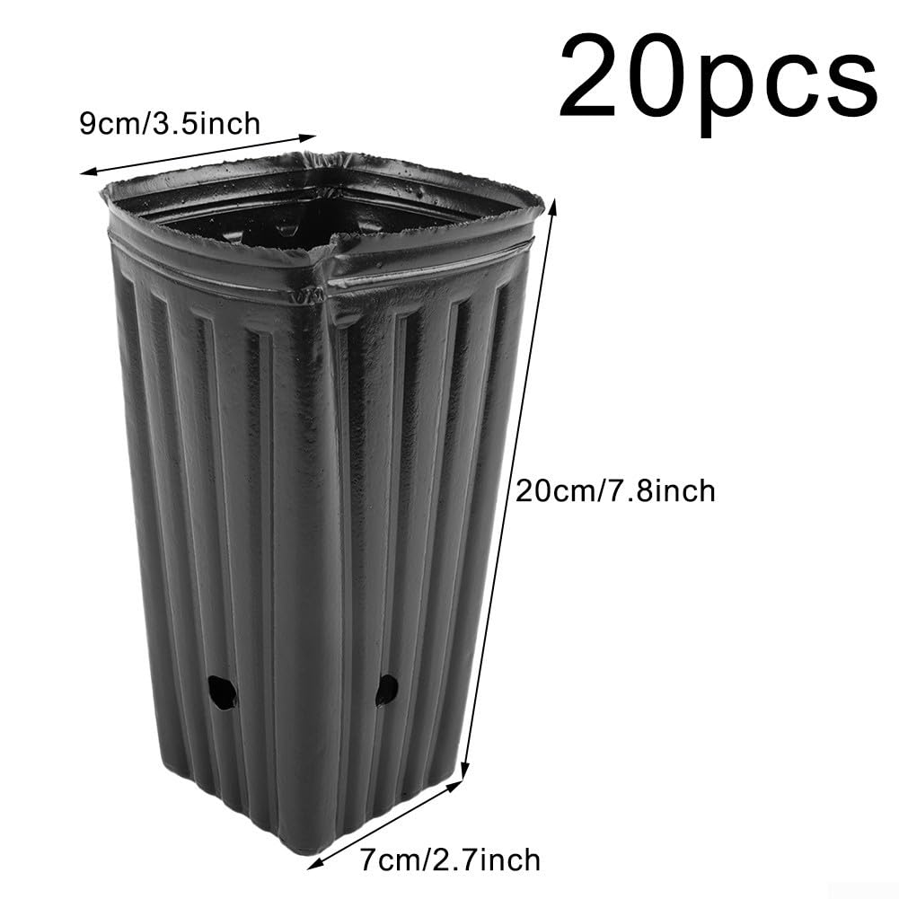 Pots profonds en plastique pour arbres avec drainage Lot de 20