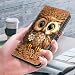 Skyhewen for Samsung Galaxy A12 4G Case, Shockproof Slim PU Leather with Art Pattern, Flip Wallet Case with [Card Slots] [Kickstand] [Magnetic Clasp] for Samsung Galaxy A12 5G, Red Owl