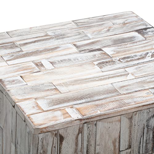 Amazon Aware Fsc Certified Indoor/Outdoor Recycled Square Wood Tami Square Stool, Driftwood White #TOP4