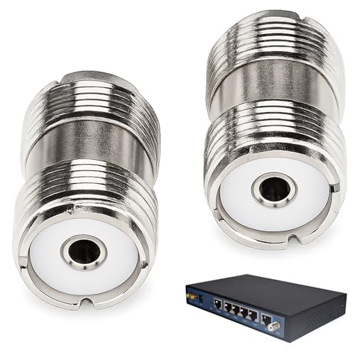 Adattatore Coassiale UHF Femmina-femmina PL-259 – 2 Pezzi, In Rame Nichelato, Per Radio CB E Antenna - copertina