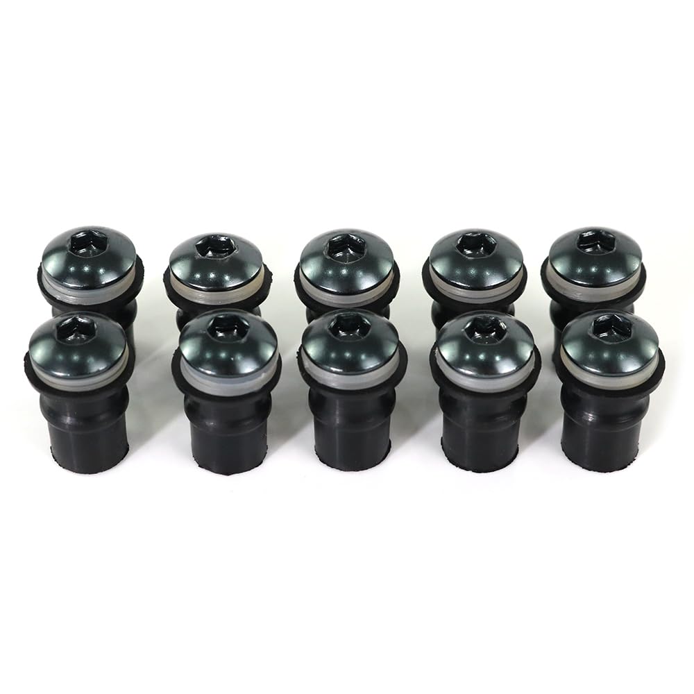 Kits De Carrosserie 10 Pièces Pour Moto M5 15 Mm Métriques En Caoutchouc écrous De Puits De Carénage De Pare-brise, Capot De Pare-brise, écrou, Boulon, Vis, Pièces (couleur : Vert