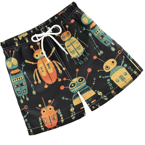 Pigsaly Boys Swim Trunks Pattern of Robot Boys Board Shorts Swimsuit Swimwear Summer Bathing Suit XS Multicolor