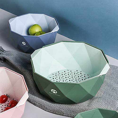CESUO Kitchen Colander Bowl Pasta Strainer Bowl, Fruit and Vegetable Colander, Double Layered Drain Basin and Basket… - Afbeelding 6
