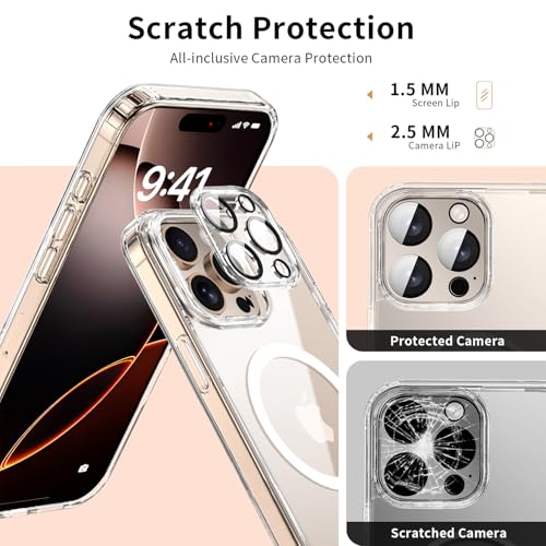 LWLFEKA for iPhone 16 Pro Max Case with Privacy Screen Protectors & Full Camera Cover,Magnetic for iPhone 16 ProMax Case[Fit for MagSafe] Slim Shockproof Phone Casa for iPhone 16 Pro Max Casa,Clear - image 4
