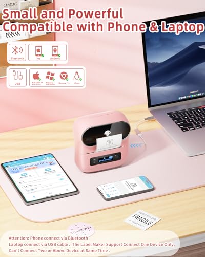 Image of Phomemo M220 Bluetooth Label Maker,Portable Thermal Printer | for Small Business Office Home - 1900+ Templates 7900+ Icons - Compatible Phone, PC