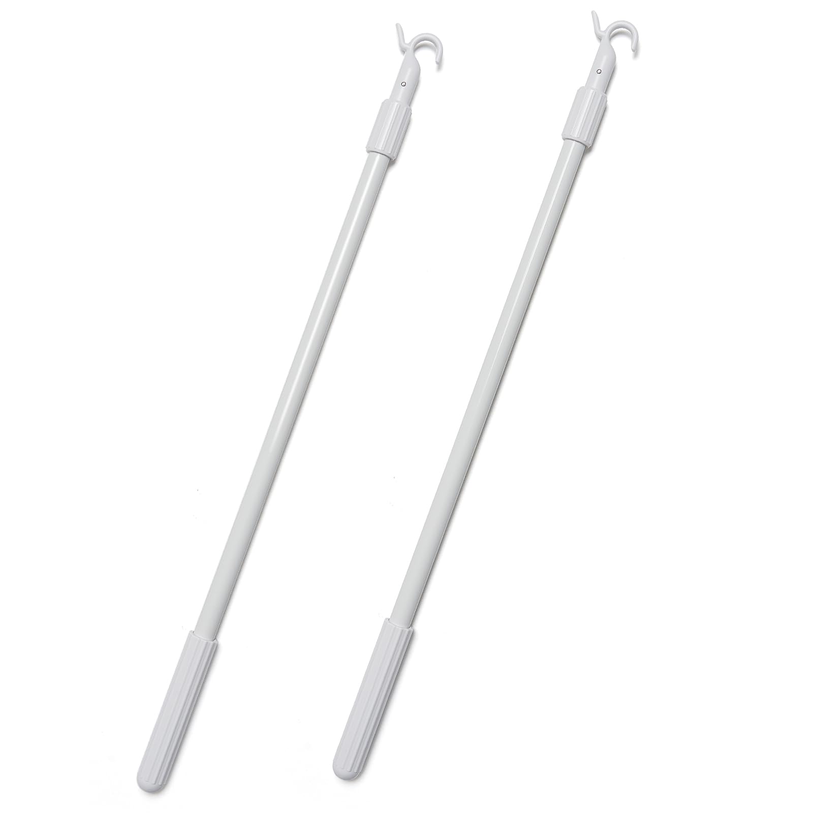 KeegoTelescopic Draw Rod for Cordless Window Blinds Pull Rod for Window Shades Down and Up Easy to Pull Roller Blinds Zebra Shades Cellular Shades 16 1/2-29 1/2 inches(White,2pcs)