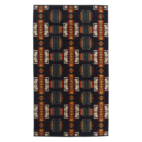 Pendleton Oversized Jacquard Spa Towels 40 x 70 inches Bath Towels 100% Cotton Soft and Quick Dry for the Beach Hot Tub Pool - Black