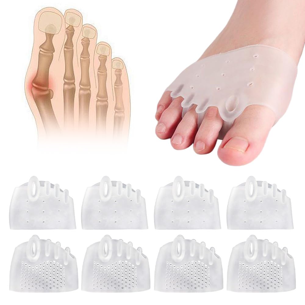 4 Pairs Silicone Toe Separator, 2024 New Toe Seperators Toes Toe Spacers, Toe Separators for Overlapping Toes Foot Corrector, Toe Separators for Women