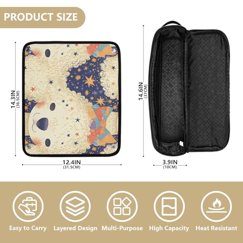 Bolsa de viaje para herramientas de cabello con diseño de caras de perros, resistente al calor, impermeable, organizador portátil para planchas y rizadores miniatura 4