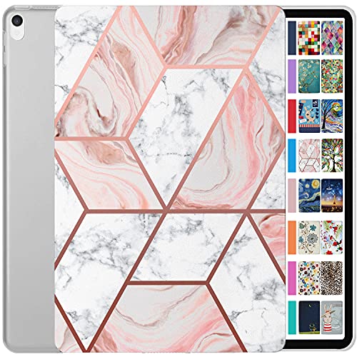 Image of DuraSafe Cases for iPad Air 3rd Gen 10.5 Inch 2017 /2019 [ PRO 10.5 Air 3 ] A1701 A1709 A1852 A2152 A2123 A2153 A2154 Printed Slim Hard Shell Protective Stand Cover - Marble Pink