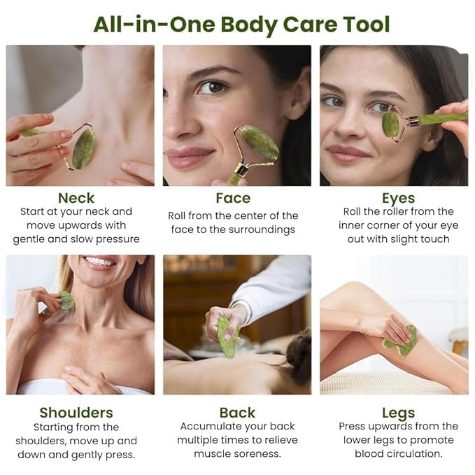 Er enterprise Gua Sha and Z Roller Set | Natural face cargo equipment for face and body. Anti-aging, skin tightening, puffiness, dark circle and facial lifting | Beauty tools for women and men Er enterprise Gua Sha and Z Roller Set | Natural face cargo equipment for face and body. Anti-aging, skin tightening, puffiness, dark circle and facial lifting | Beauty tools for women and men