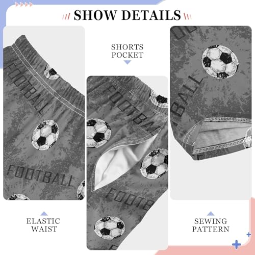 ZZXXB Football Boys Long Pants Soft Trousers Elastic Waist Kids Lounge Bottoms with Pockets S-XL4