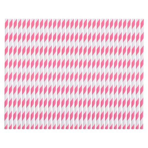 100 pitillos de papel rayados 20 cm desechables miniatura 1