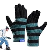 COOBAA Guantes de punto, guantes elásticos gruesos, guantes cálidos de felpa, guantes elásticos de ciclismo para ciclismo, escalada, ejercicio