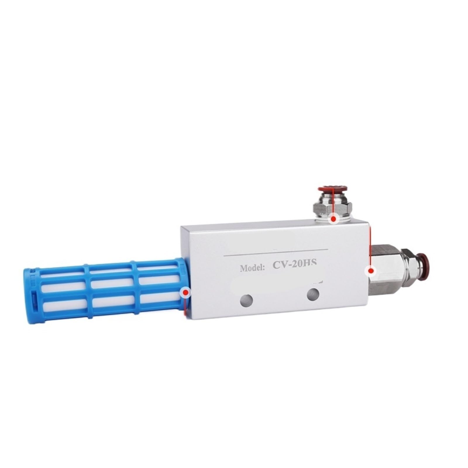 Zslsdrhd One Color Vacuum Generator Cv-10-15-20-25Hs Controller Negative Pressure Suction Cup High Flow And High Suction(Cv-20Hs+10Mm Connector+Muffler)