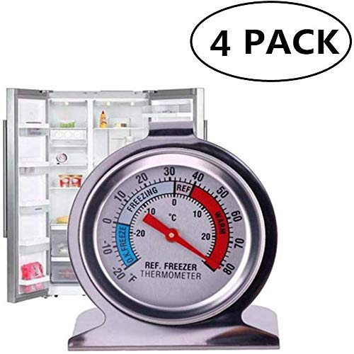 JSDOIN Freezer Refrigerator Refrigerator Thermometers Large Dial Thermometer 4 Pack (4 PACK)