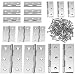 Boao 16 Pieces Stainless Steel Folding Butt Hinges Silver Tone Home Furniture Hardware Door Hinge with 96 Pieces Stainless Steel Screws (2 Inch and 3 Inch)