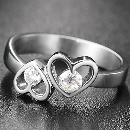 Stainless Steel Size 3-13 Linked Hearts Infinity Wedding Promise Statement Anniversary Proposal Ring2