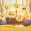 AmazingSpark 30 Pcs Sun Suncatchers Paper Craft Spring Sun Face DIY Stained Glass Effect Tissue Paper Kits Gift Bulk for Summer Sunshine Activities Art Party Decor #4